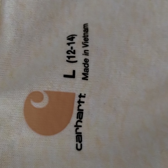 Carhartt heather yellow color size 12-14 large women's short sleeve tee - Picture 4 of 5